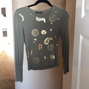 Versace army green long sleeve